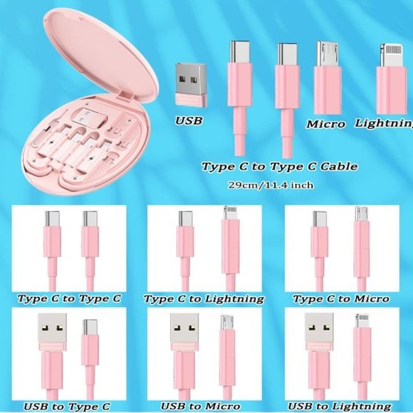 5 In 1 60w Fast Charging Data Cable Storage Box Mobile Phone Holder Storage Box - Picture 4 of 7